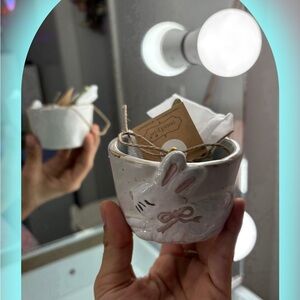 Cute White Ceramic Bunny Mug And Spone